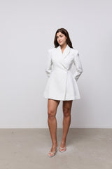 Pinstripe Tailored Blazer Dress