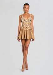 Thelma Metallic Crochet Dress