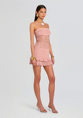Vali Metallic Crochet Pearl Dress