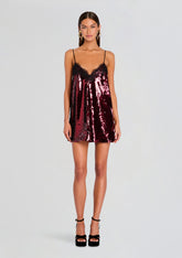 Olive Sequin Lace Dress