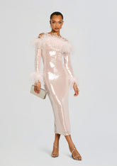 Petal Sequin Midi Dress