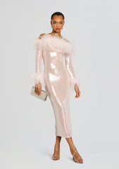 Petal Sequin Midi Dress