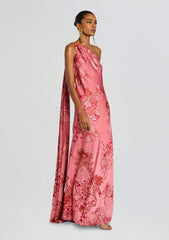 Vine One Shoulder Sash Dress