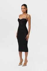 Stretch Lace Midi Dress