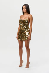 Sequin Open Back Mini Dress