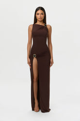 Naked Sleeveless Jewel Maxi Dress