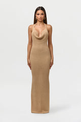 Knit Halter Open Back Dress