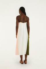 Cross Stich Embroidery Maxi Dress Sleeveless
