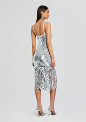 Nalu Sequin Fringe Crochet Dress