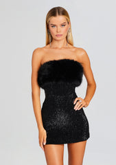 Torin Sequin Fur Dress