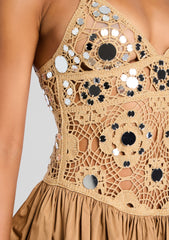 Thelma Metallic Crochet Dress