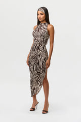 Naked Print Sleeveless Midi Dress